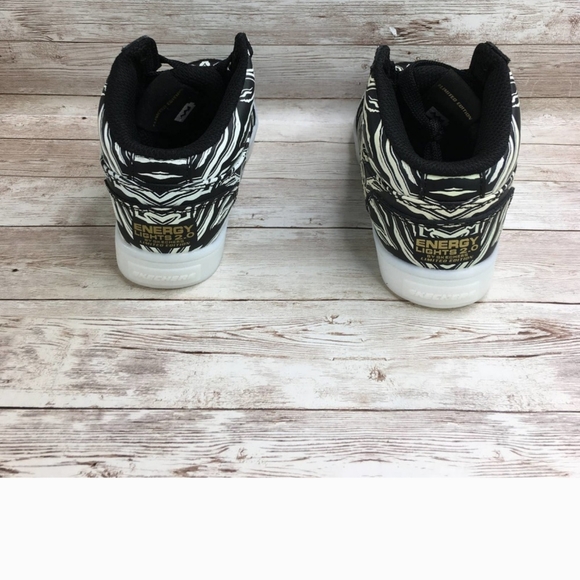 Skechers Energy Light Up  Boy's Girl's Zebra Athletic Shoes High Top - Picture 4 of 6